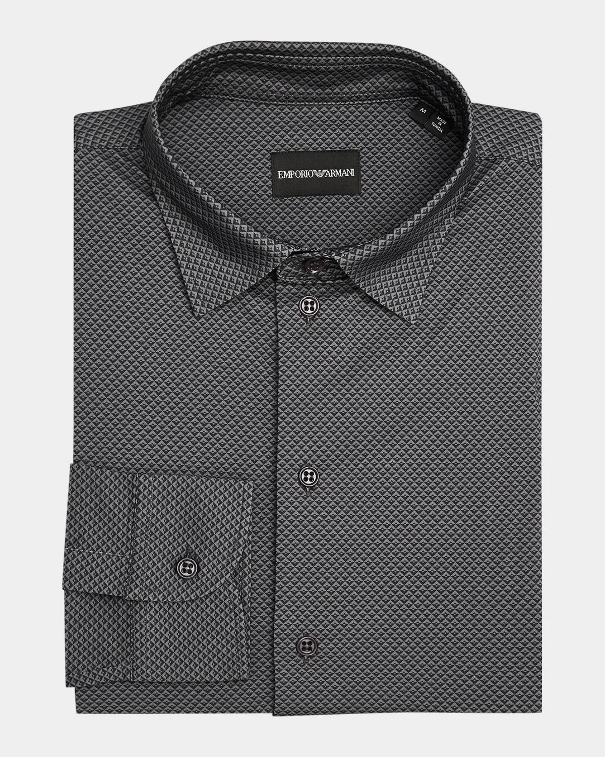 Men's Cotton Micro-Jacquard Dress Shirt - 1