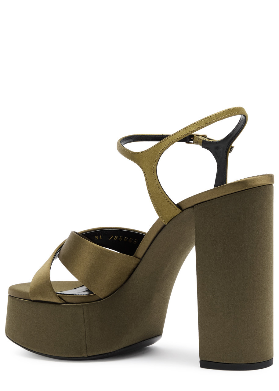 Saint Laurent Bianca 125 Satin Platform Sandals - 2