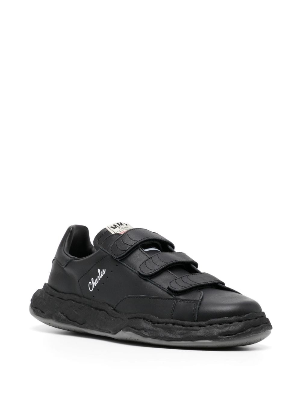 Charles touch-strap leather sneakers - 2