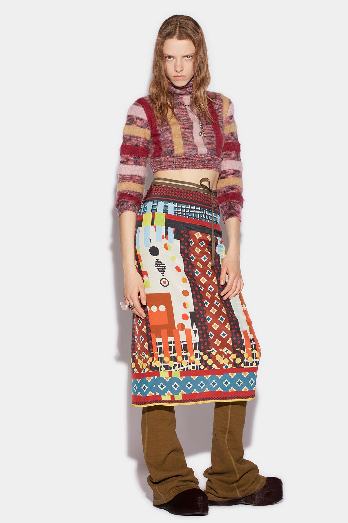 PRINTED MIDI SKIRT - 3