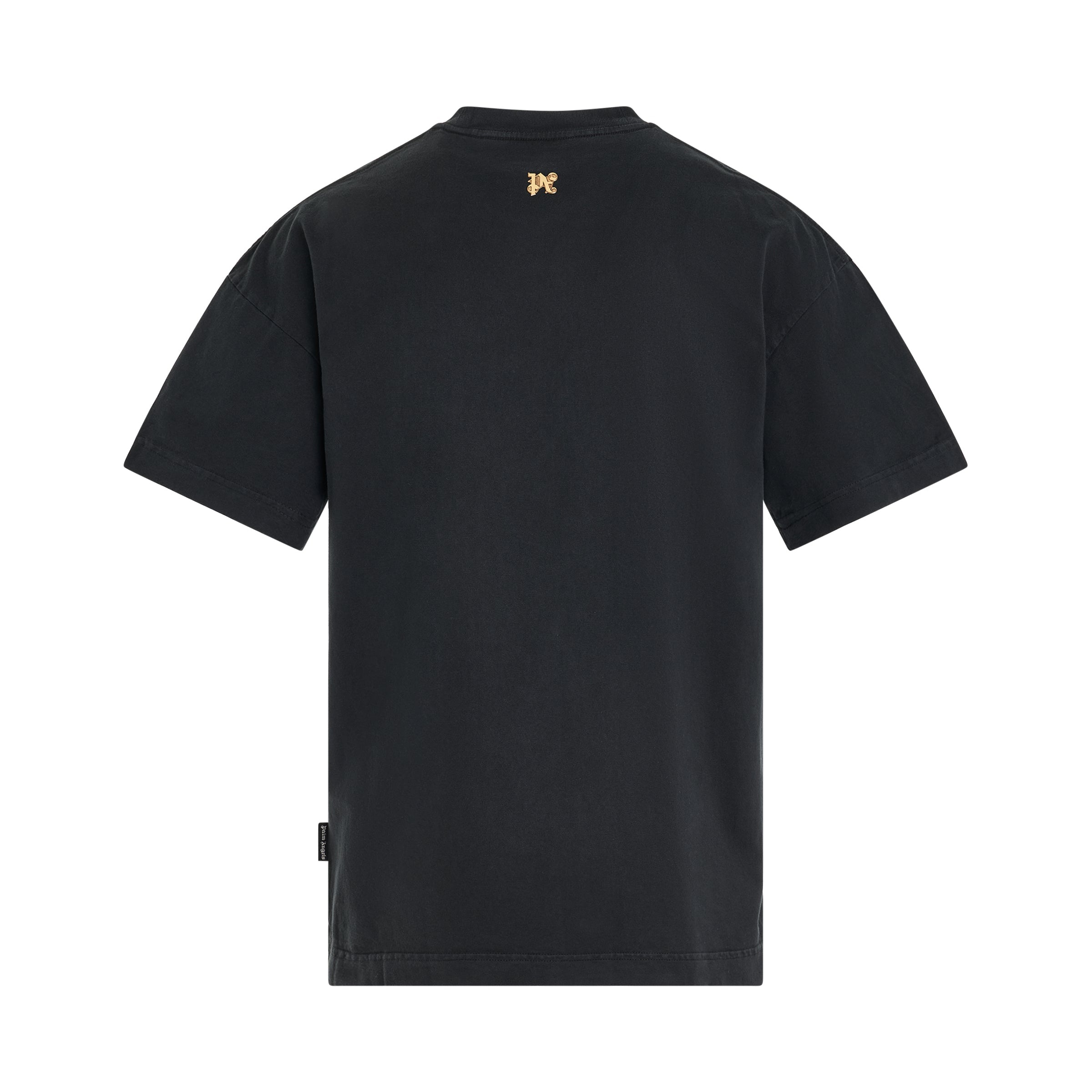 Burning Monogram T-Shirt in Black/Gold - 4