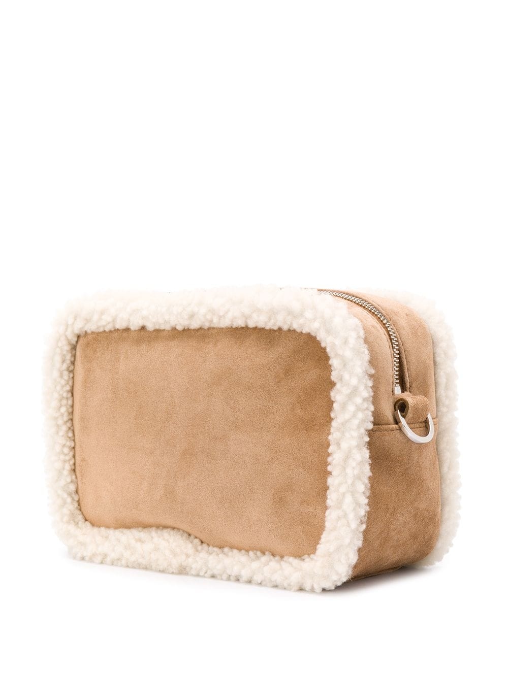 shearling trim shoulder bag - 3