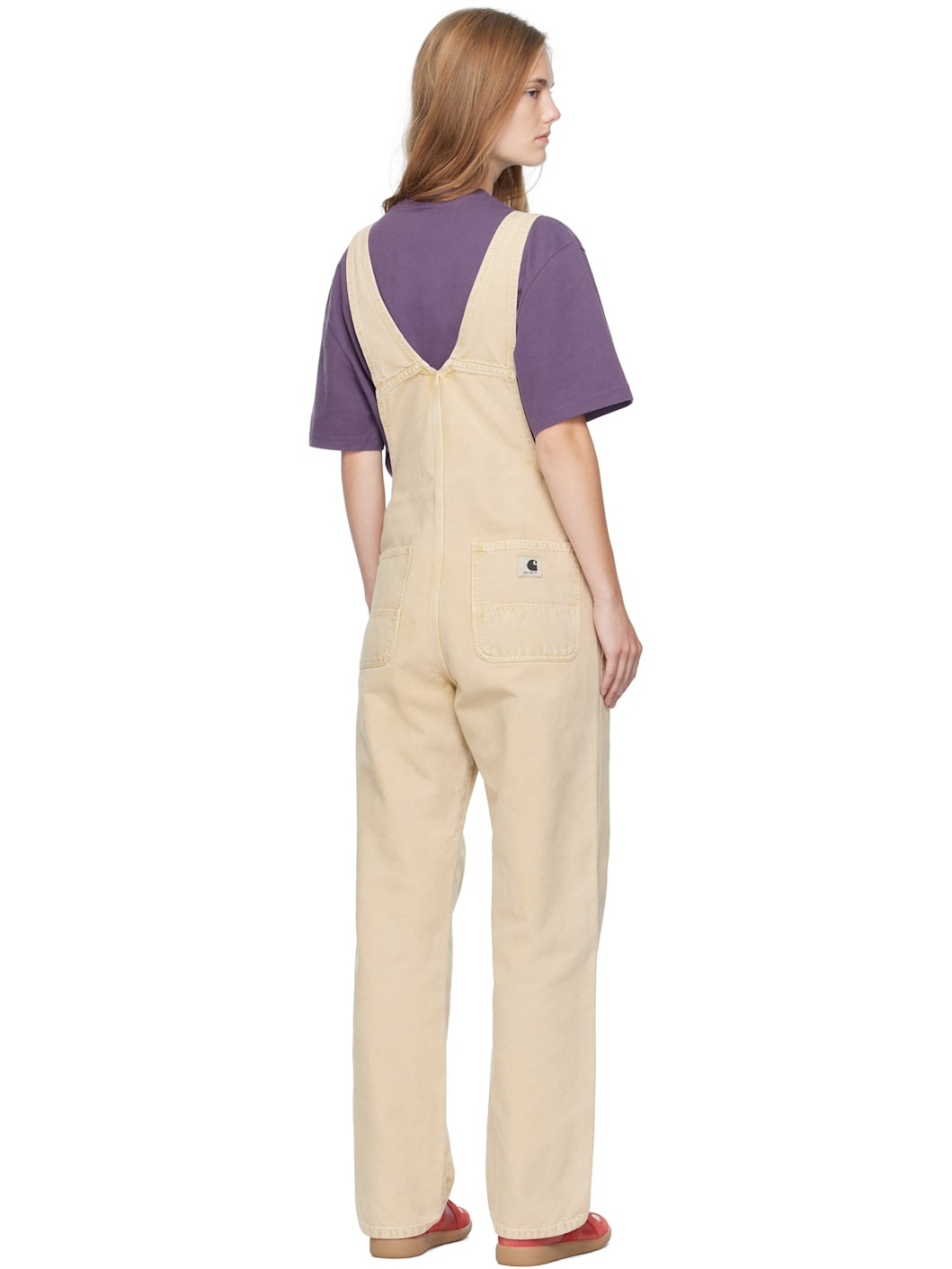 Beige Bib Straight Overalls - 3