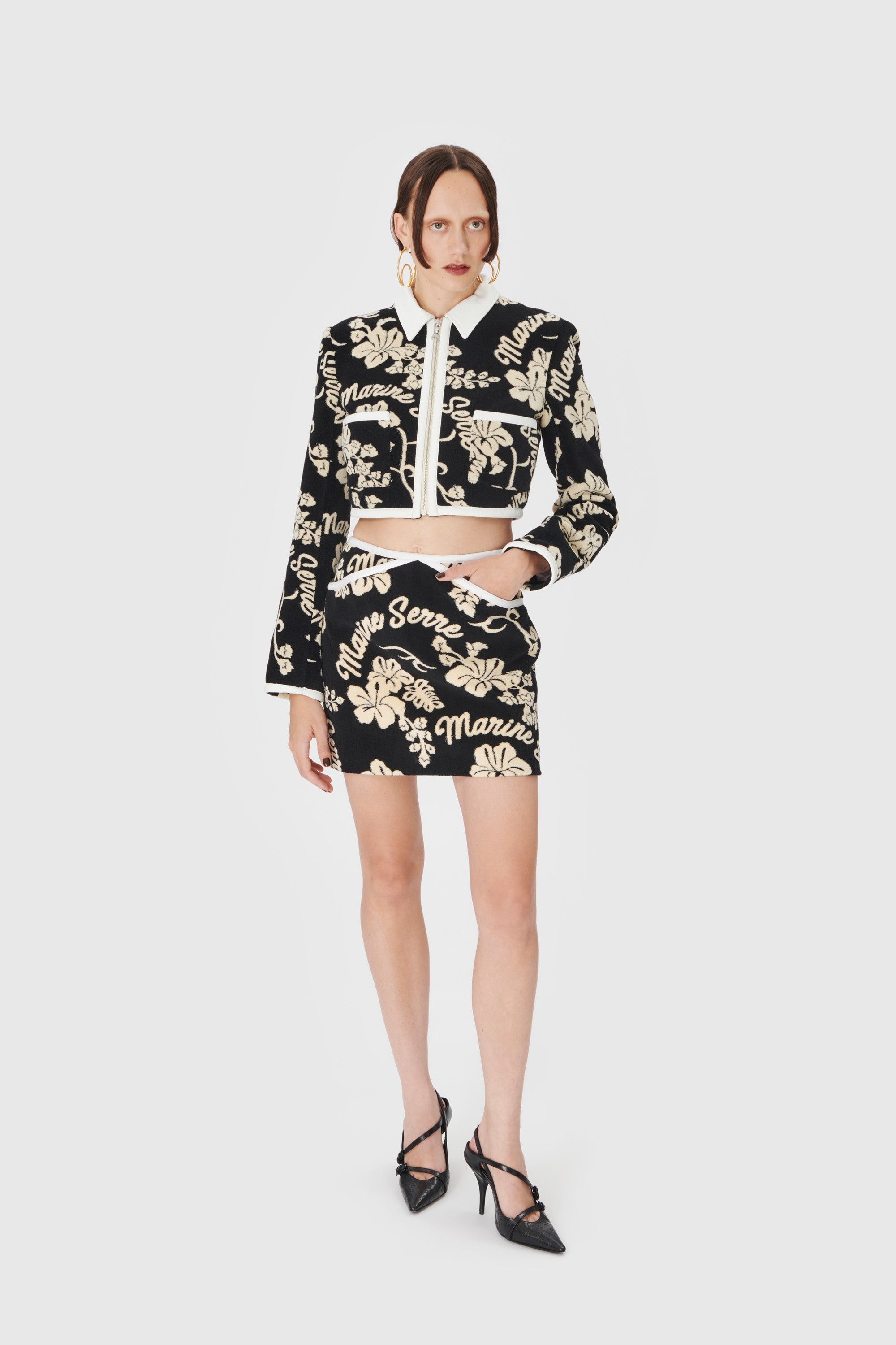 Jersey Jacquard Towels Mini Skirt - 2