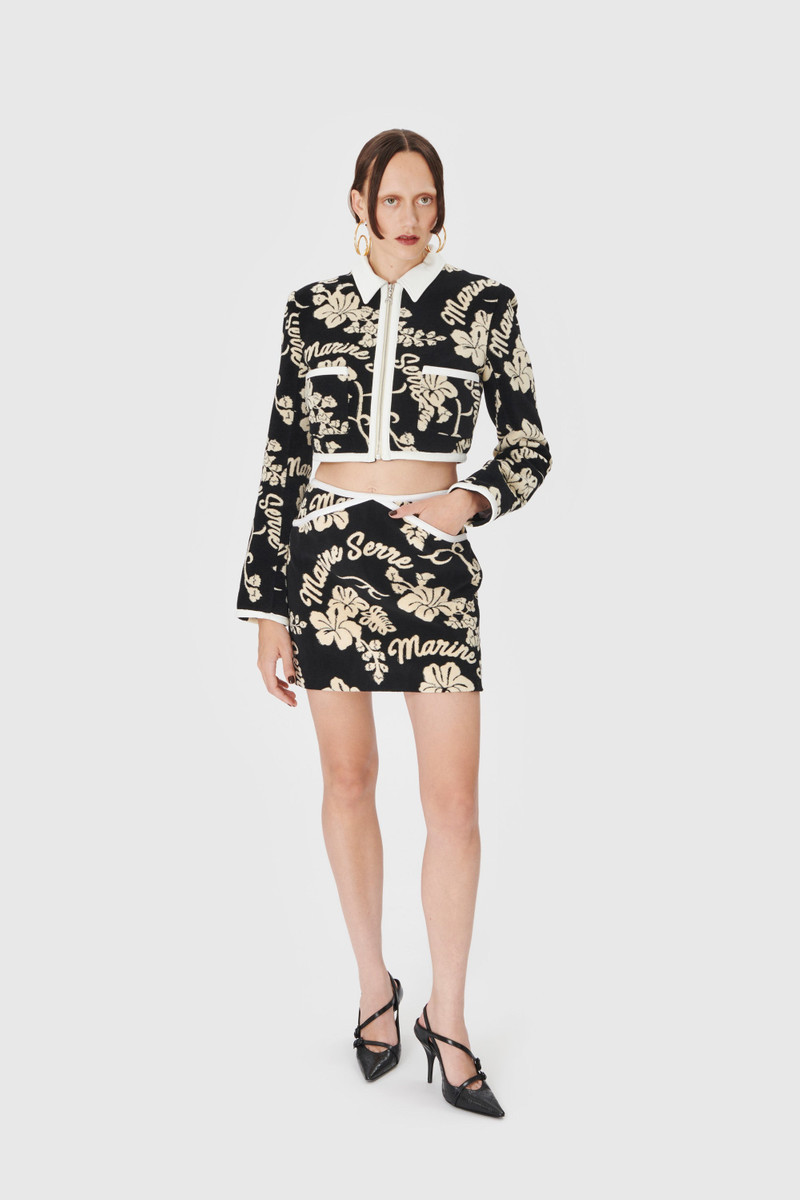 Marine Serre Jersey Jacquard Towels Mini Skirt outlook