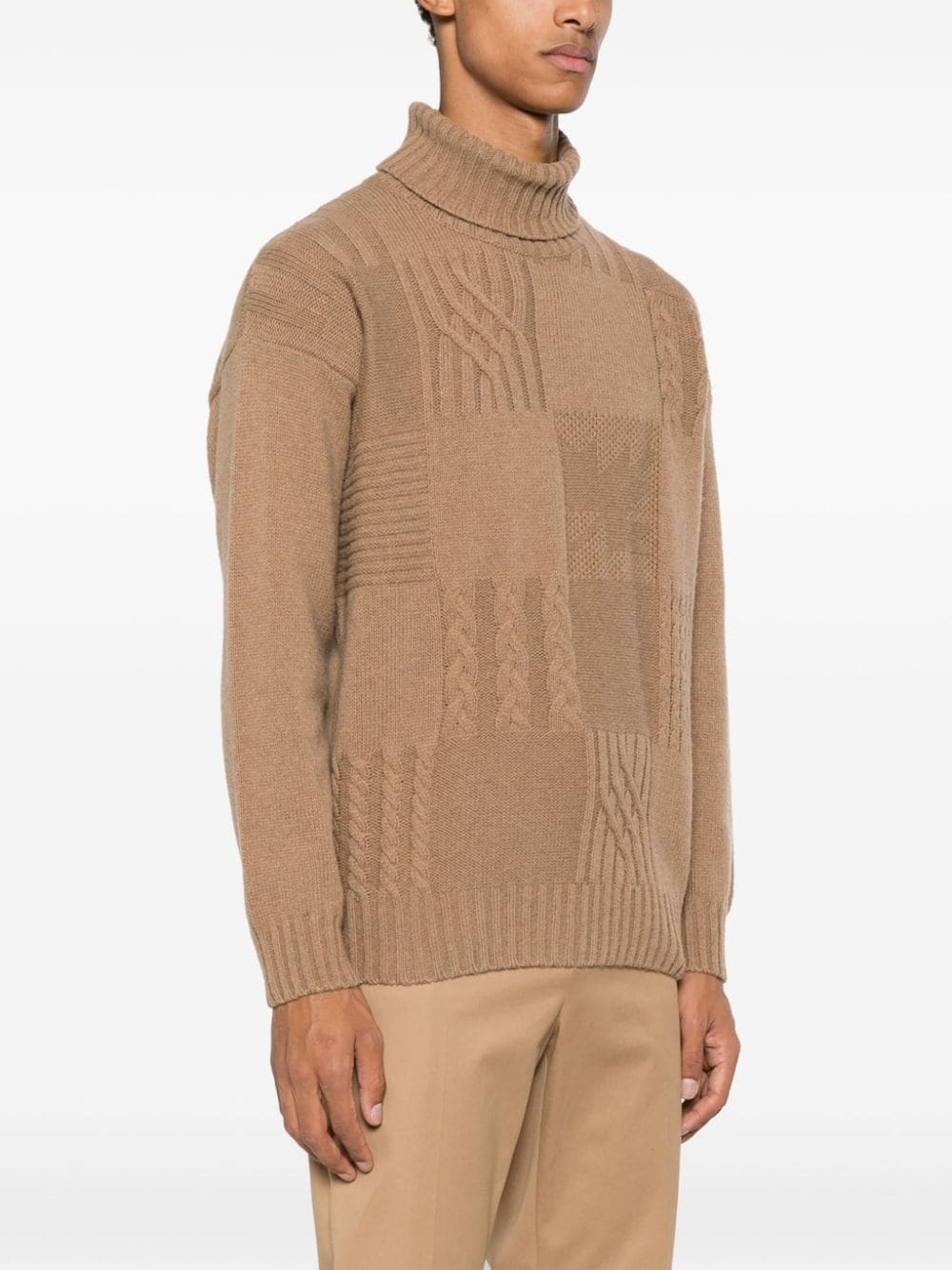 roll-neck knitted jumper - 3