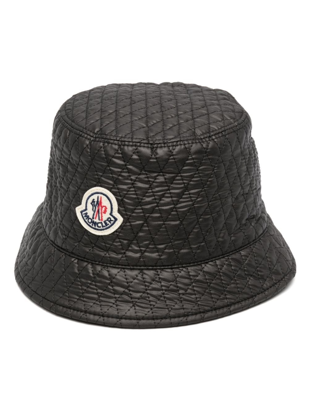 logo-patch quilted bucket hat - 1