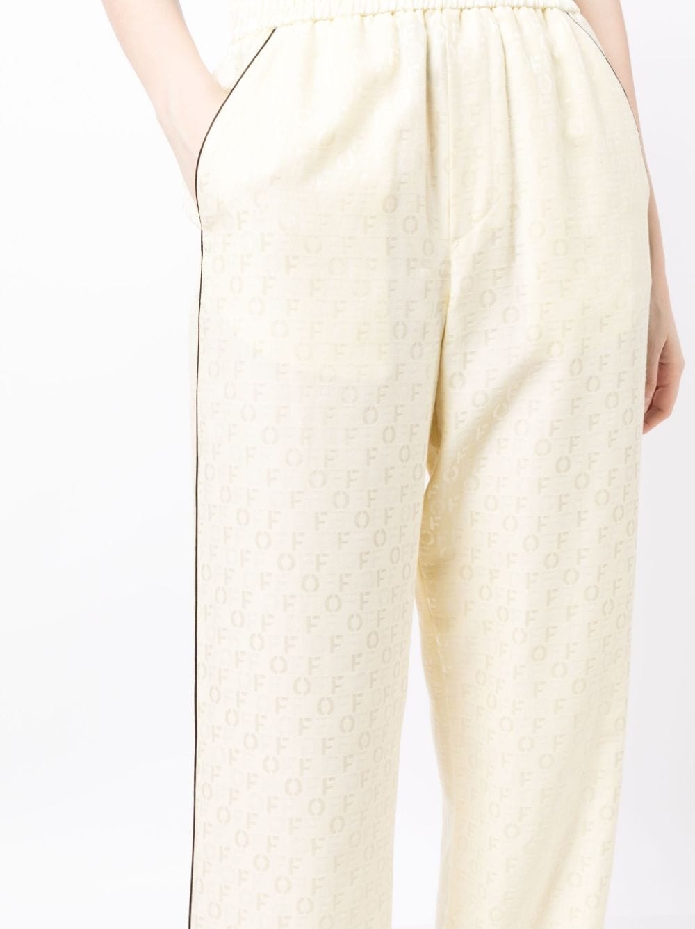 logo-jacquard elasticated trousers - 5