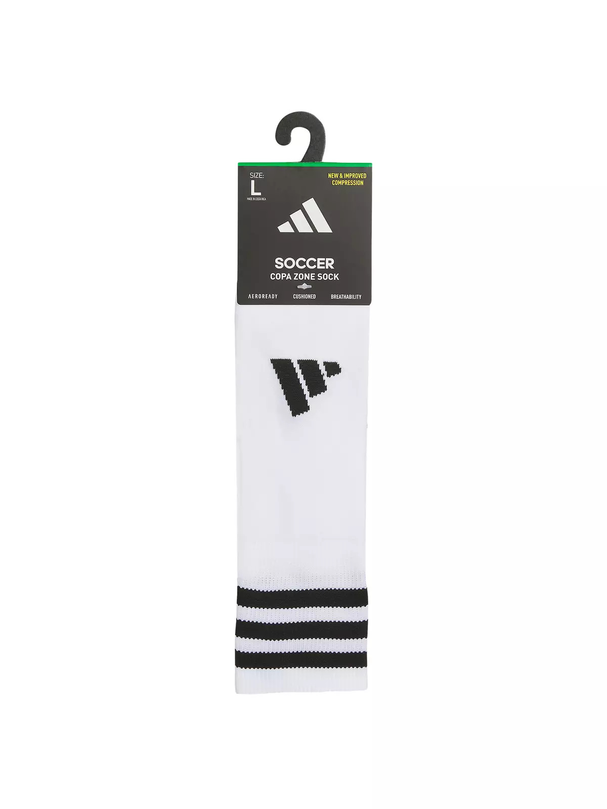 Copa Zone Cushion OTC Soccer Socks - White/Black - 2