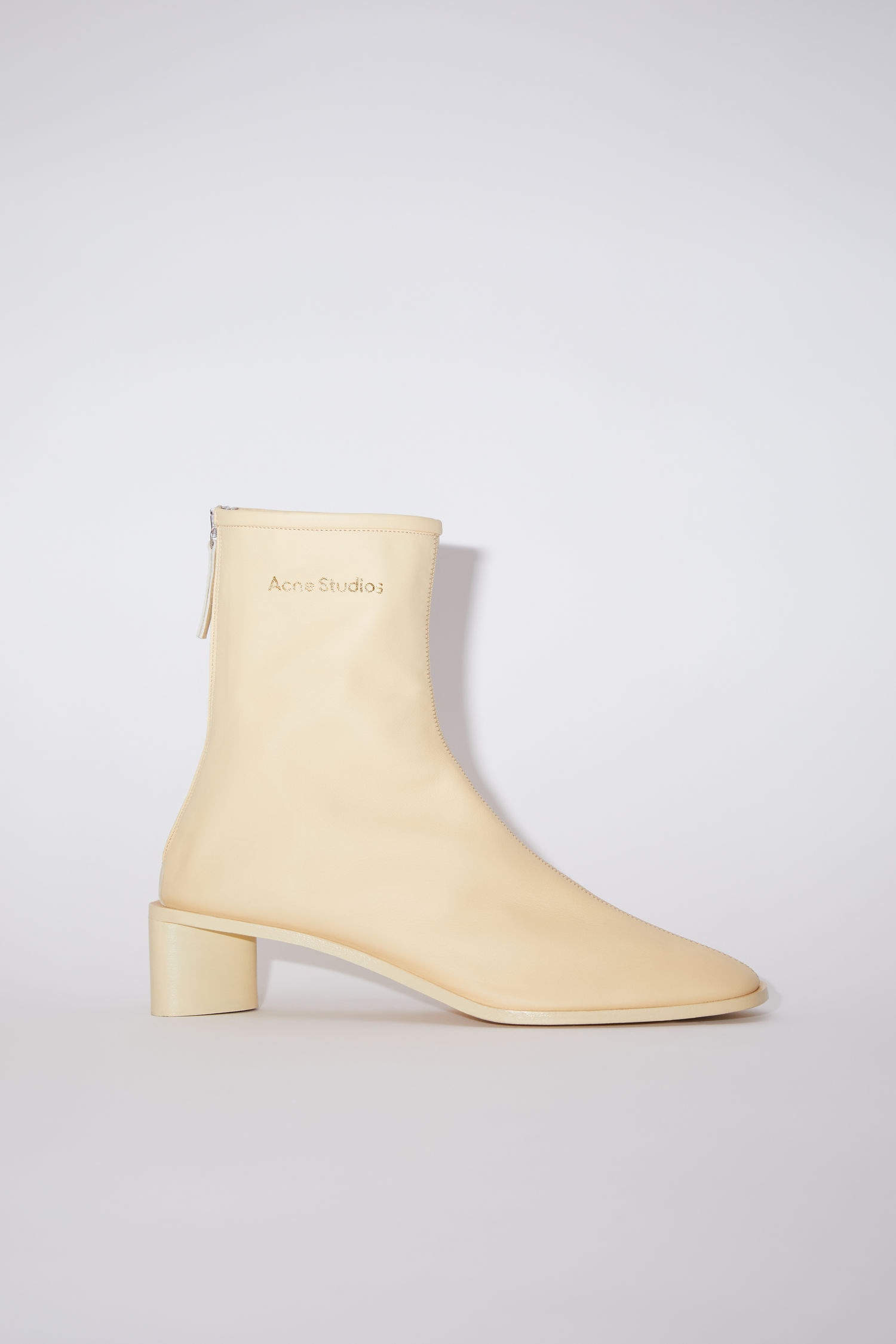 Branded leather boots - Almond beige - 1