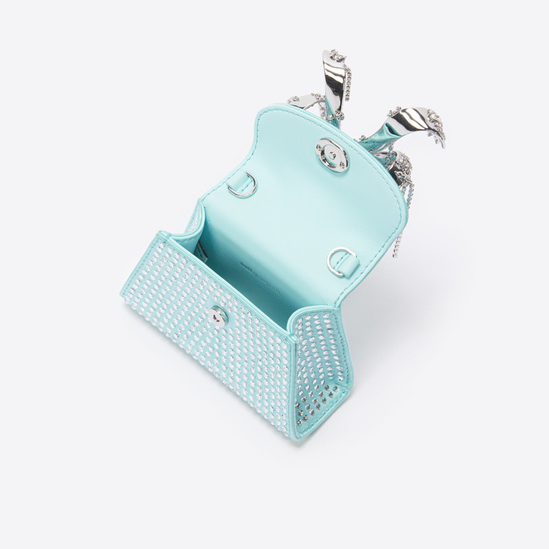 self-portrait Blue Satin Heart Rhinestone Micro Bow Bag outlook