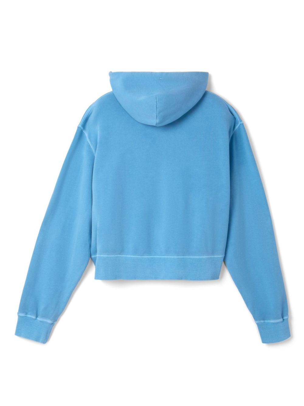 logo-embroidered cotton hoodie - 2