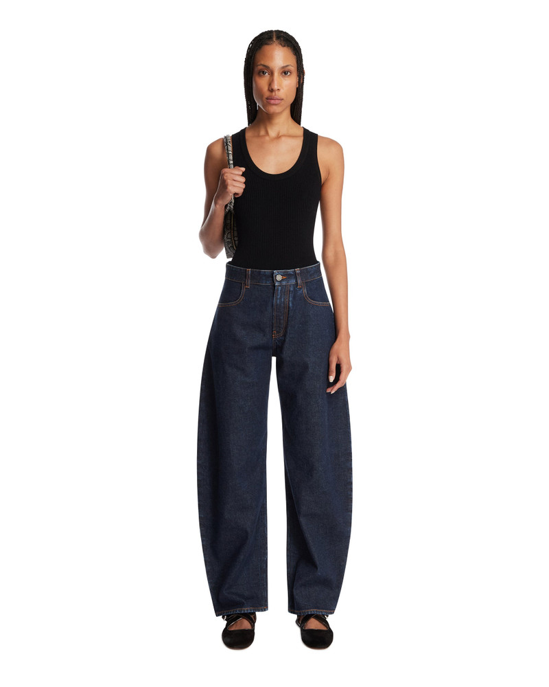Alaïa Dark Blue Rounded Denim Pants outlook