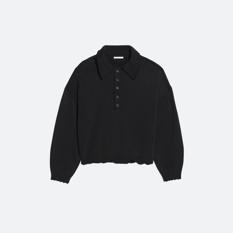 DISTRESSED POLO SWEATER 1