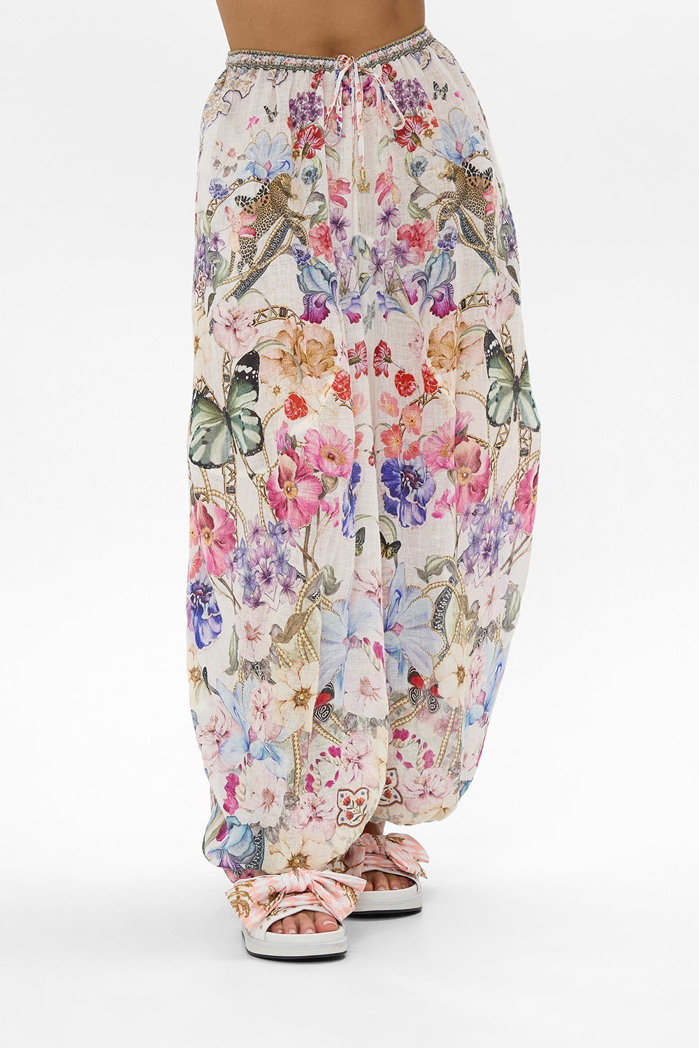PANELLED HAREM PANT WITH TIE WAIST - 5