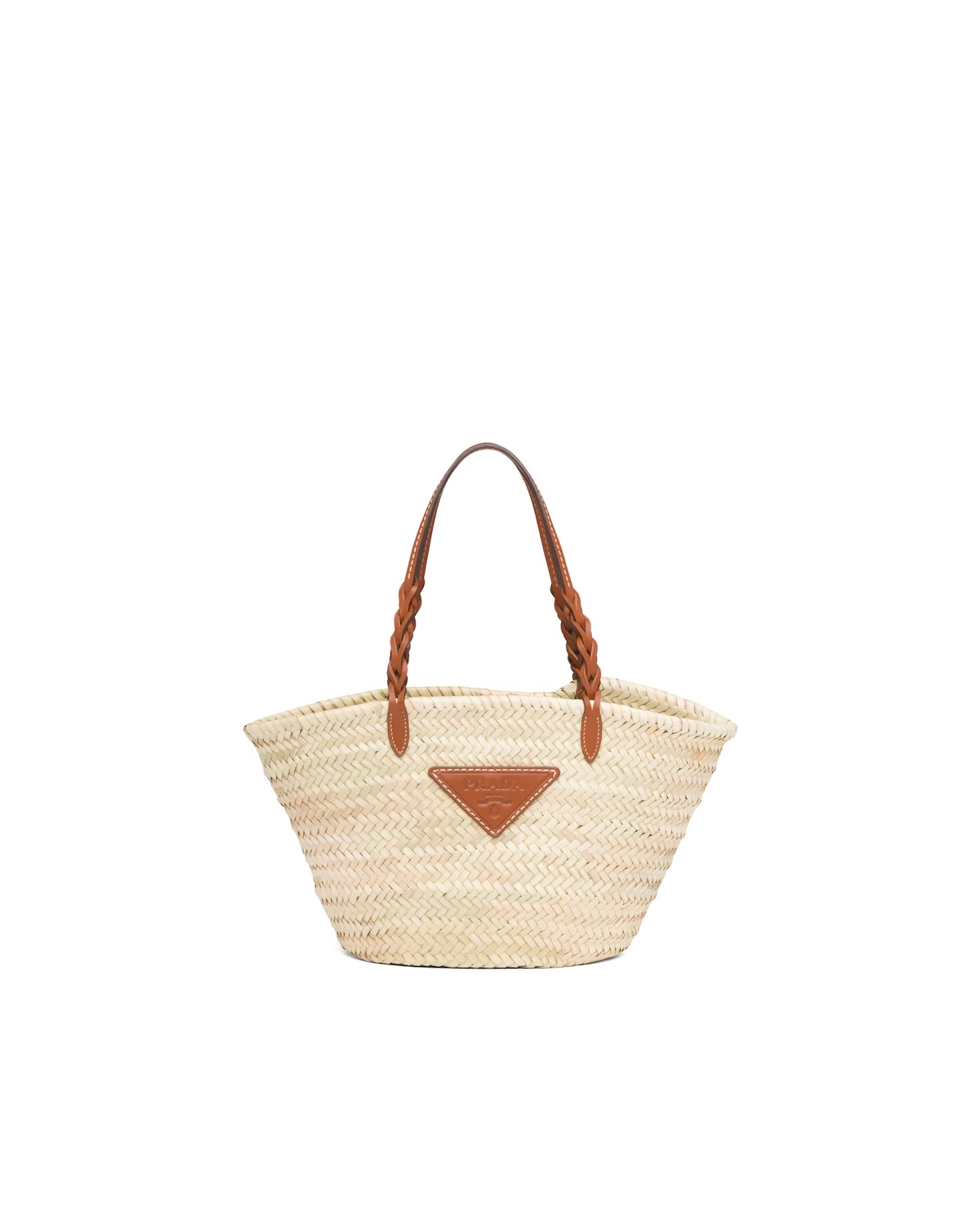 Woven Palm and Leather Tote - 1