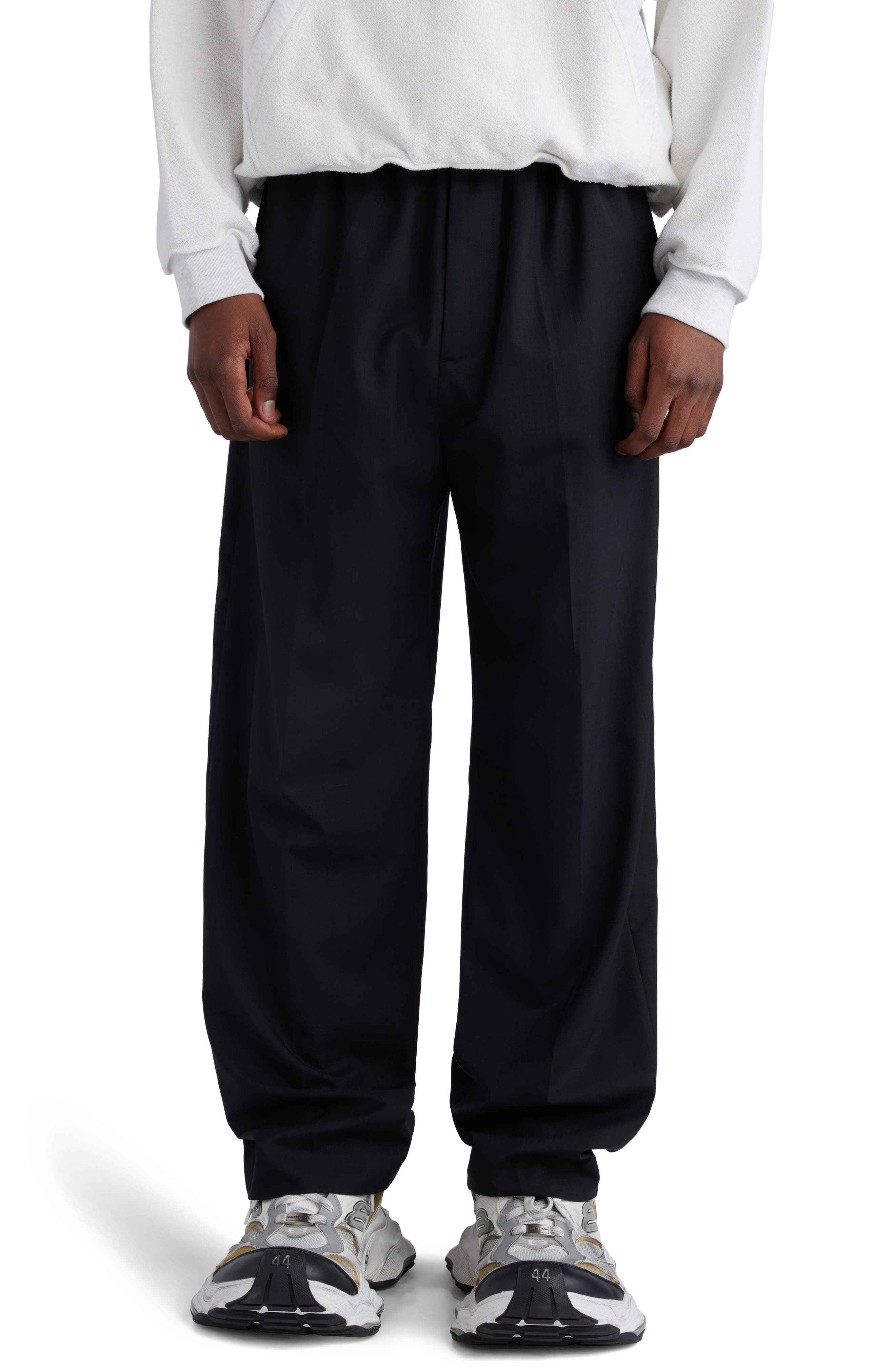Elastic Waist Wool Ripstop Pants - 1