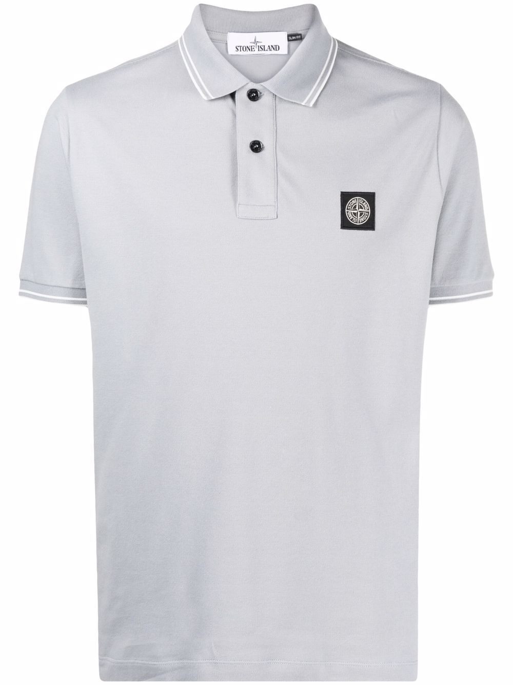 logo-patch polo shirt - 1