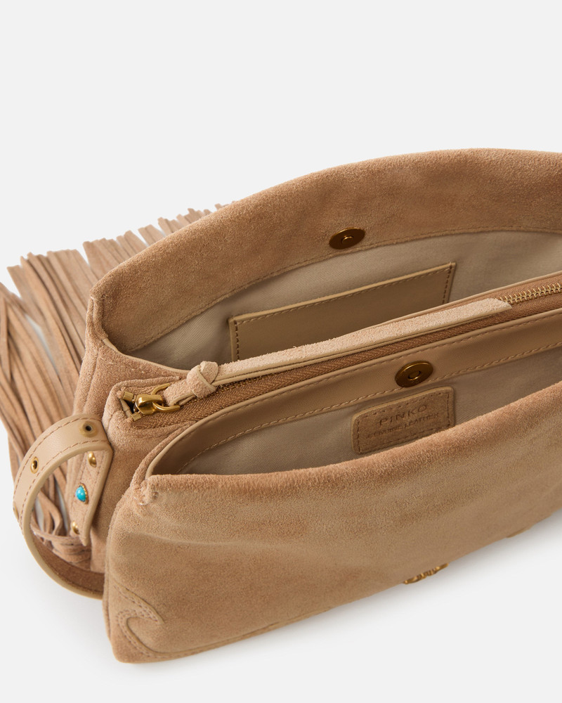 ONE, TWO, THREE BAG SMALL CROSSBODY BAG IN SUEDE WITH FRINGES 4