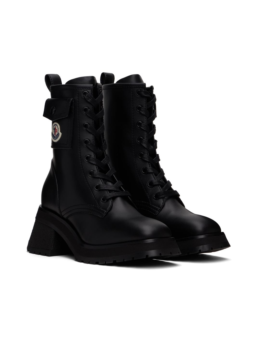 Black Gigi Leather Lace-Up Boots - 4