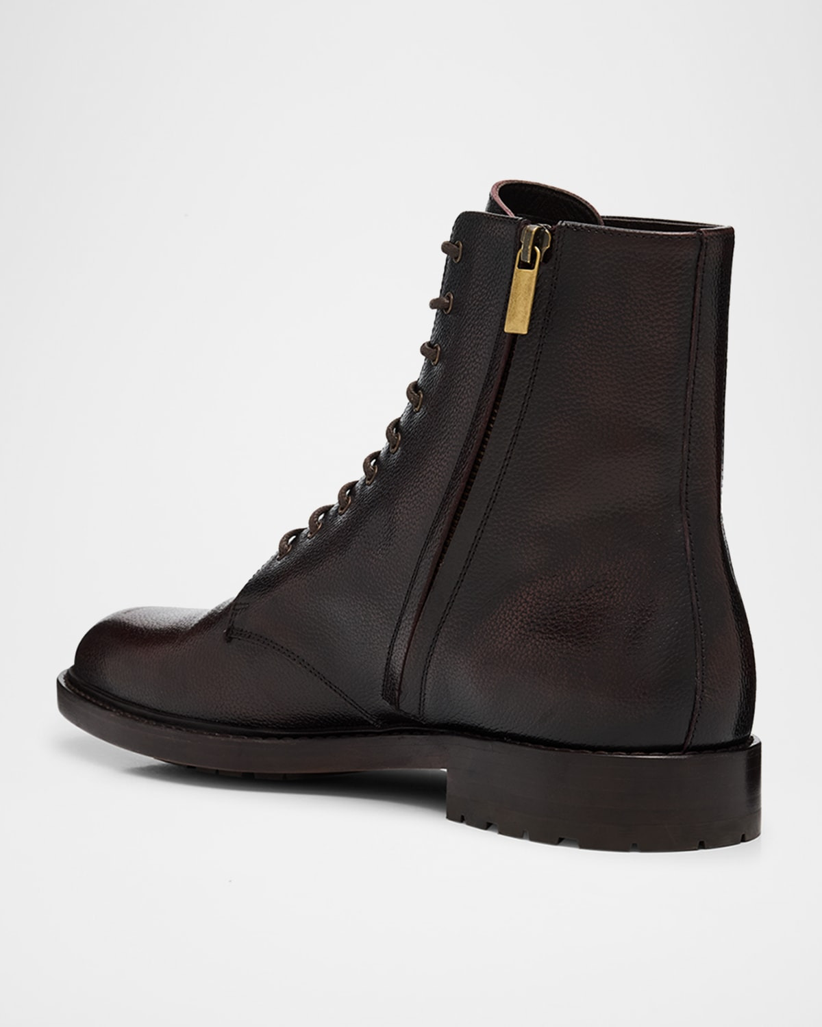Men's Burnished Leather Ankle Boots - 4