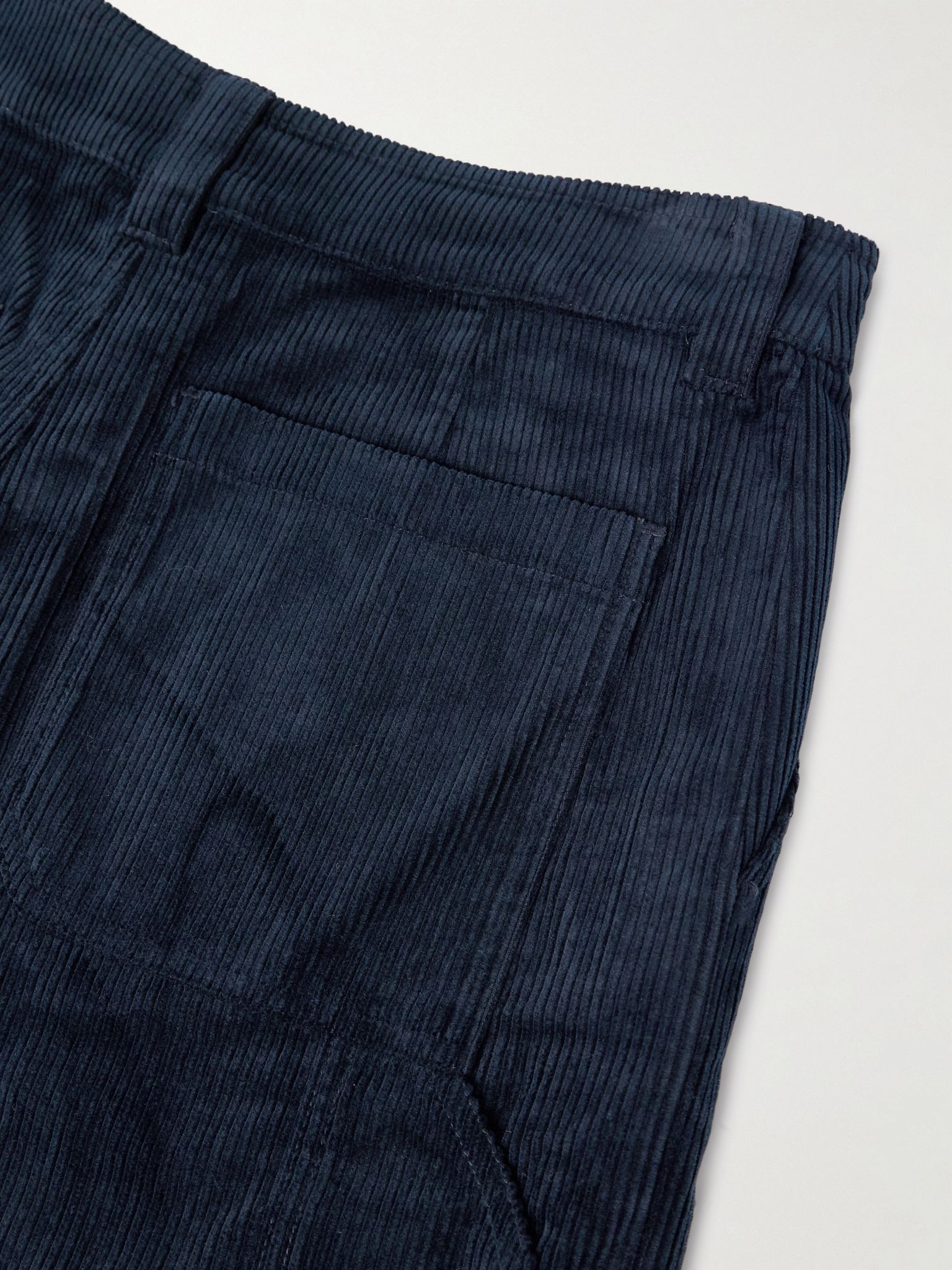 Fergus Straight-Leg Cotton-Blend Corduroy Trousers Navy - 5