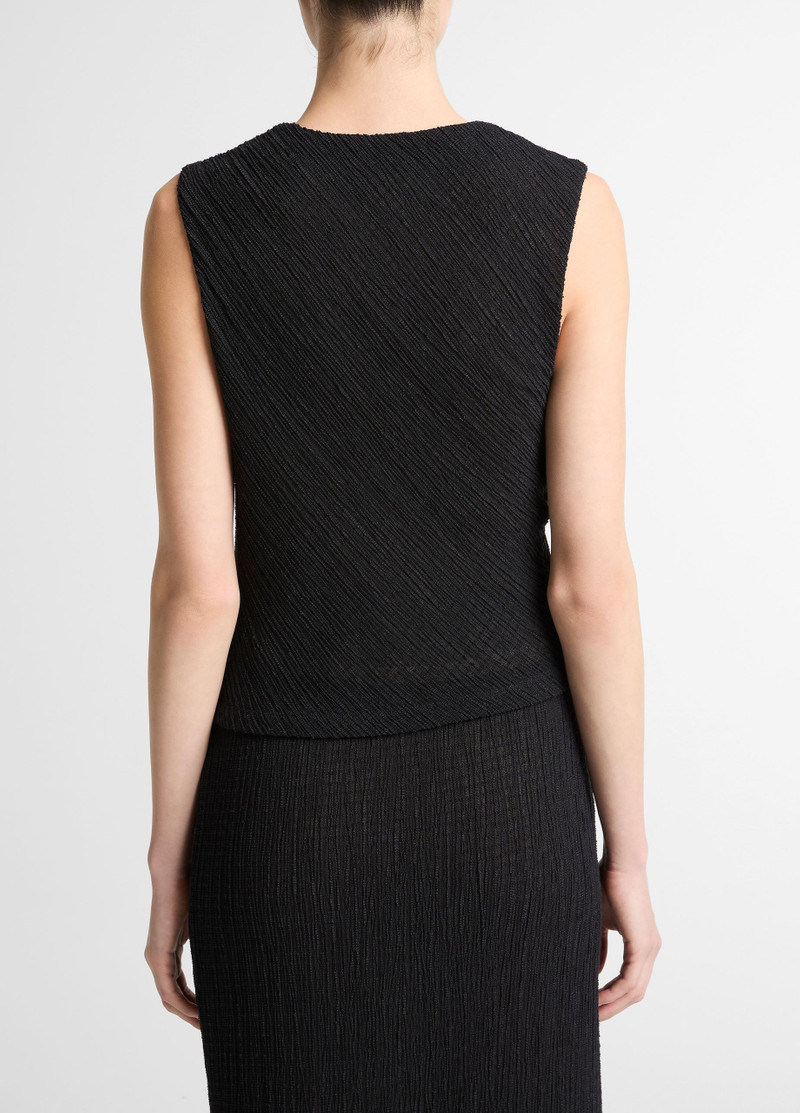 Vince Shadow Grid Cowl-Neck Top outlook