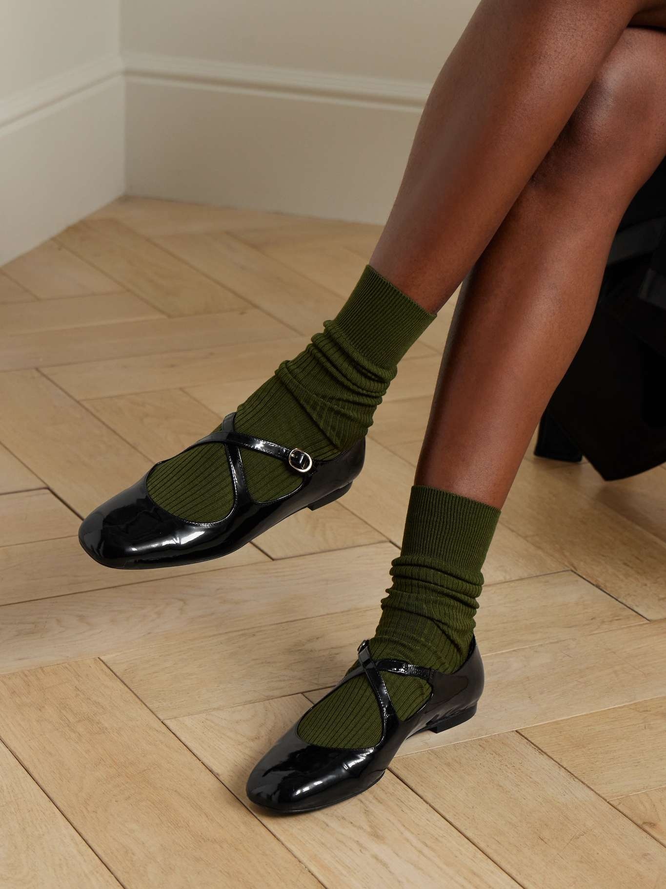 Clem patent-leather Mary-Jane ballet flats Black - 2