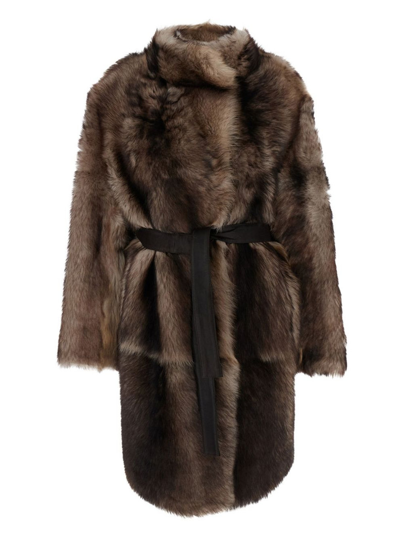 belted shearling coat 1