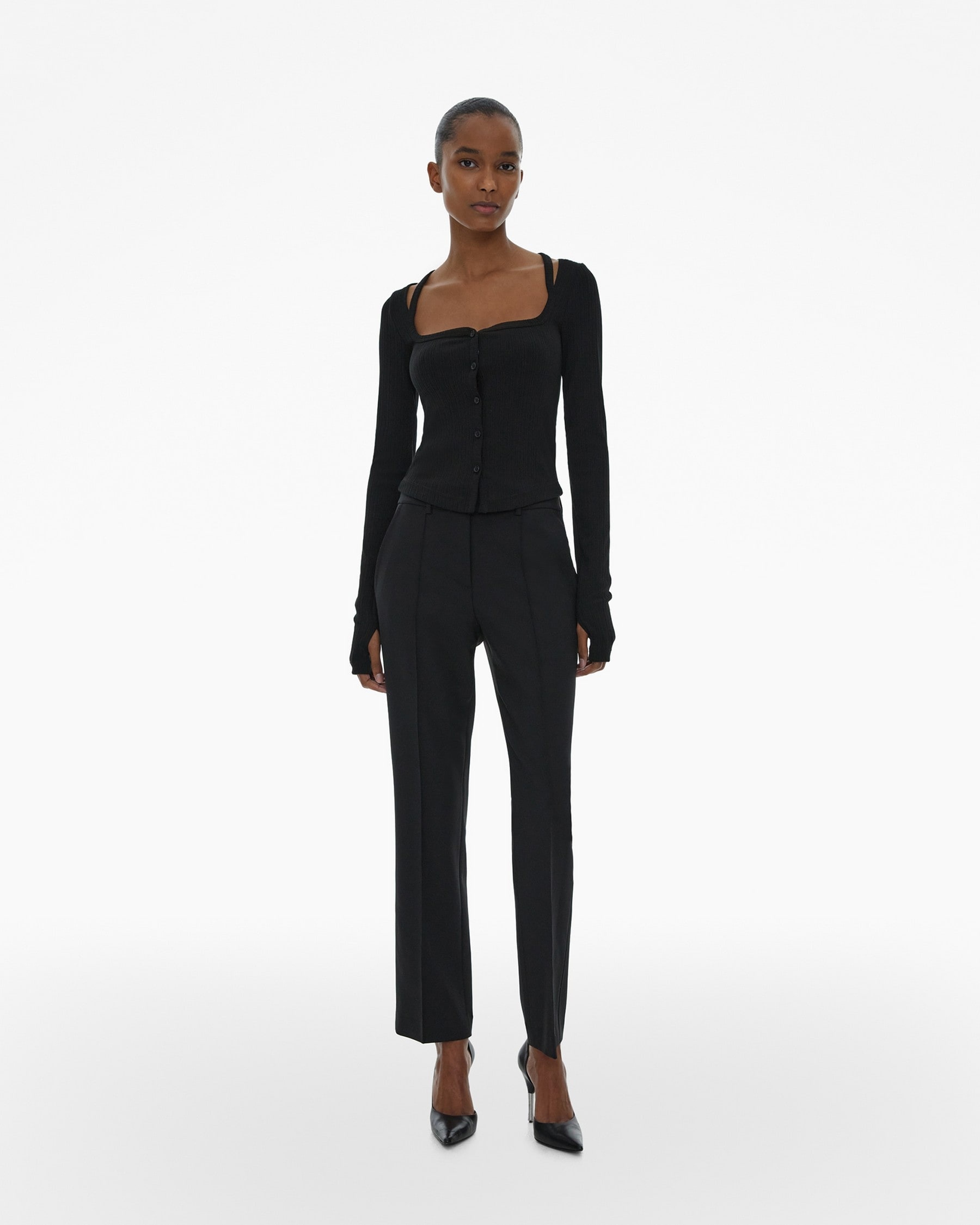 SQUARE NECK CARDIGAN - 2