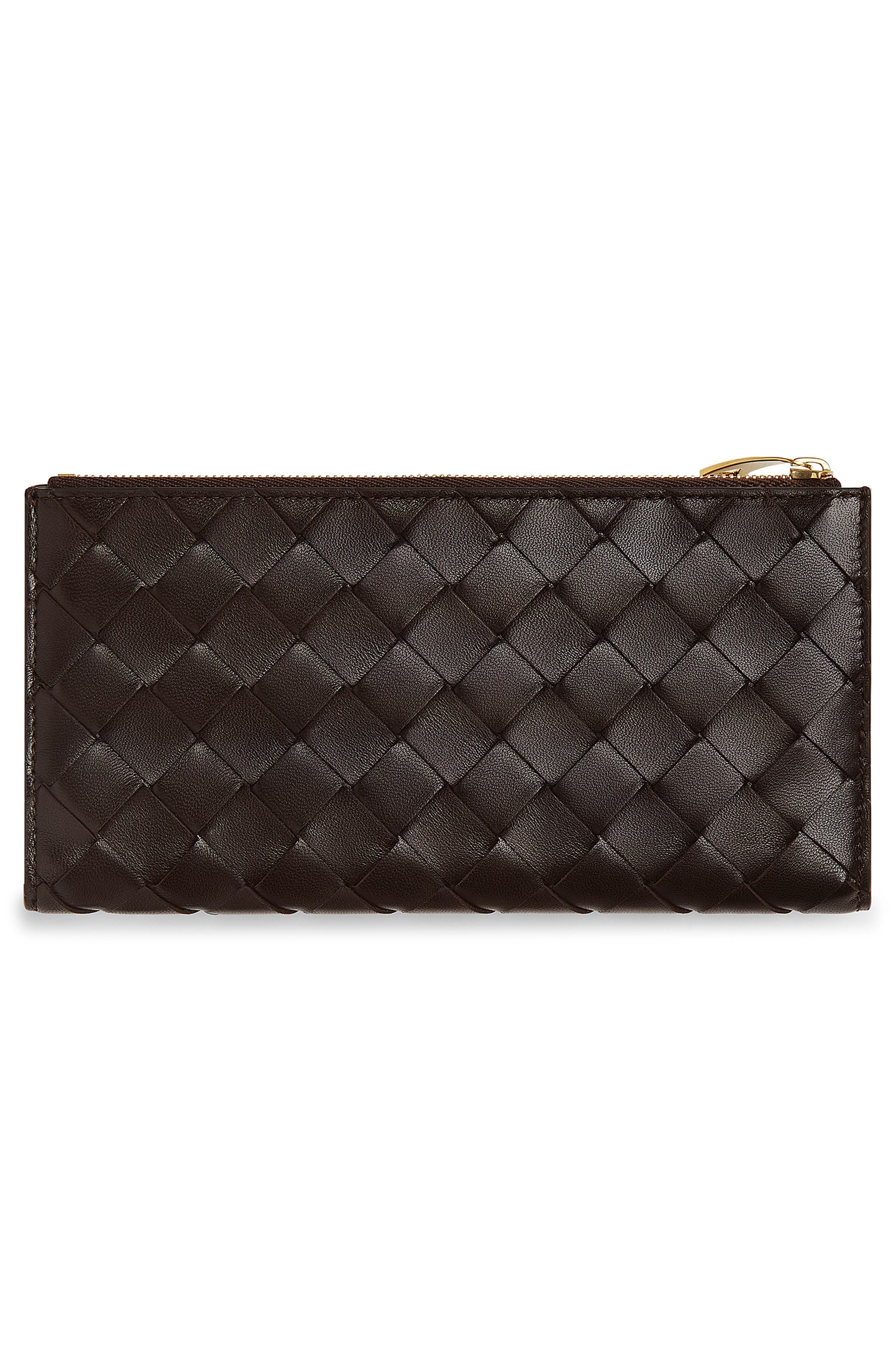 Bottega Veneta Andiamo Intrecciato Leather Slim Long Wallet in Fondant/Brass at Nordstrom - 3
