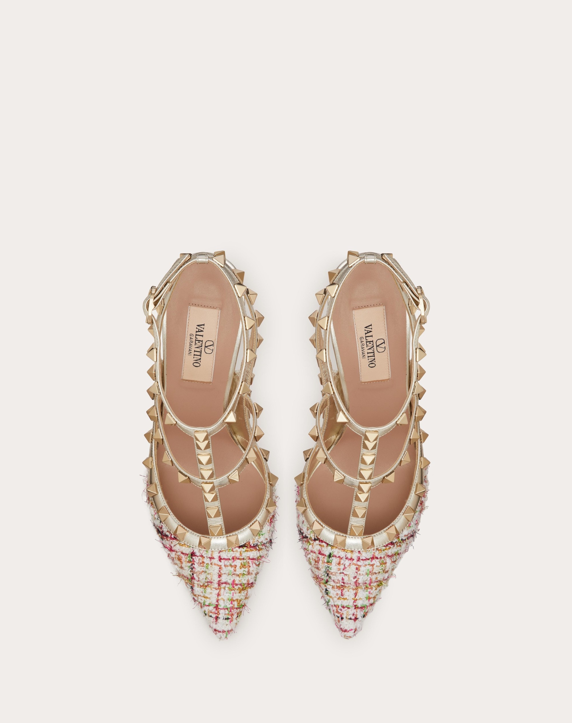ROCKSTUD TWEED PUMP WITH STRAPS 100MM - 4