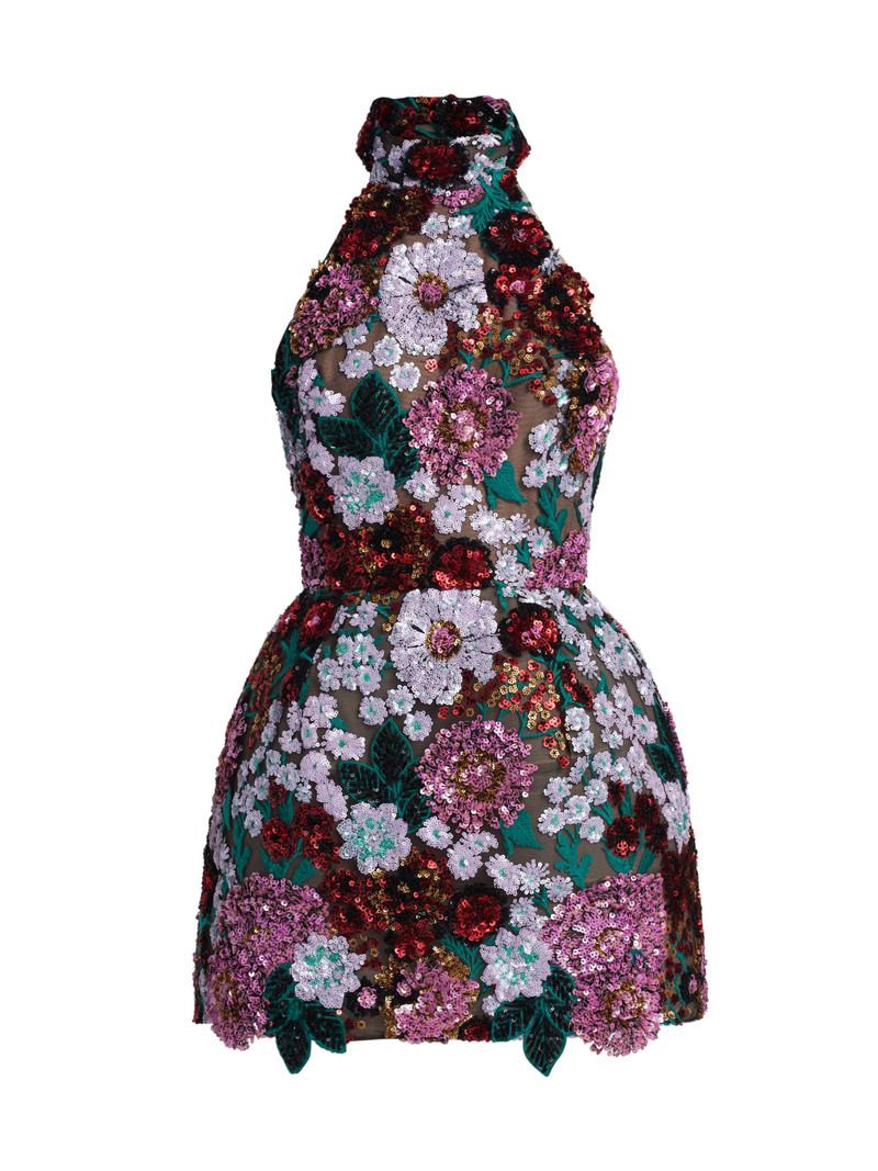 Women's Deirdre Halterneck Minidress - Pink Multi 1