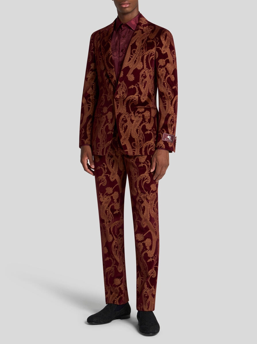 FLORAL PAISLEY COTTON EVENING TROUSERS - 4