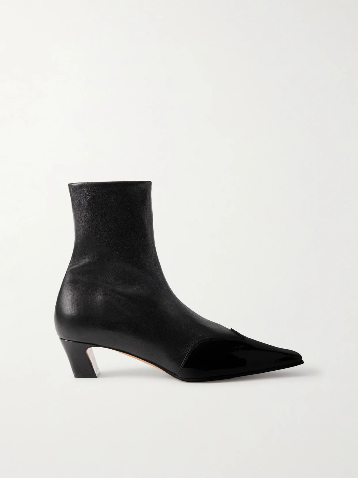Nevada Patent-trimmed Leather Ankle Boots - 1