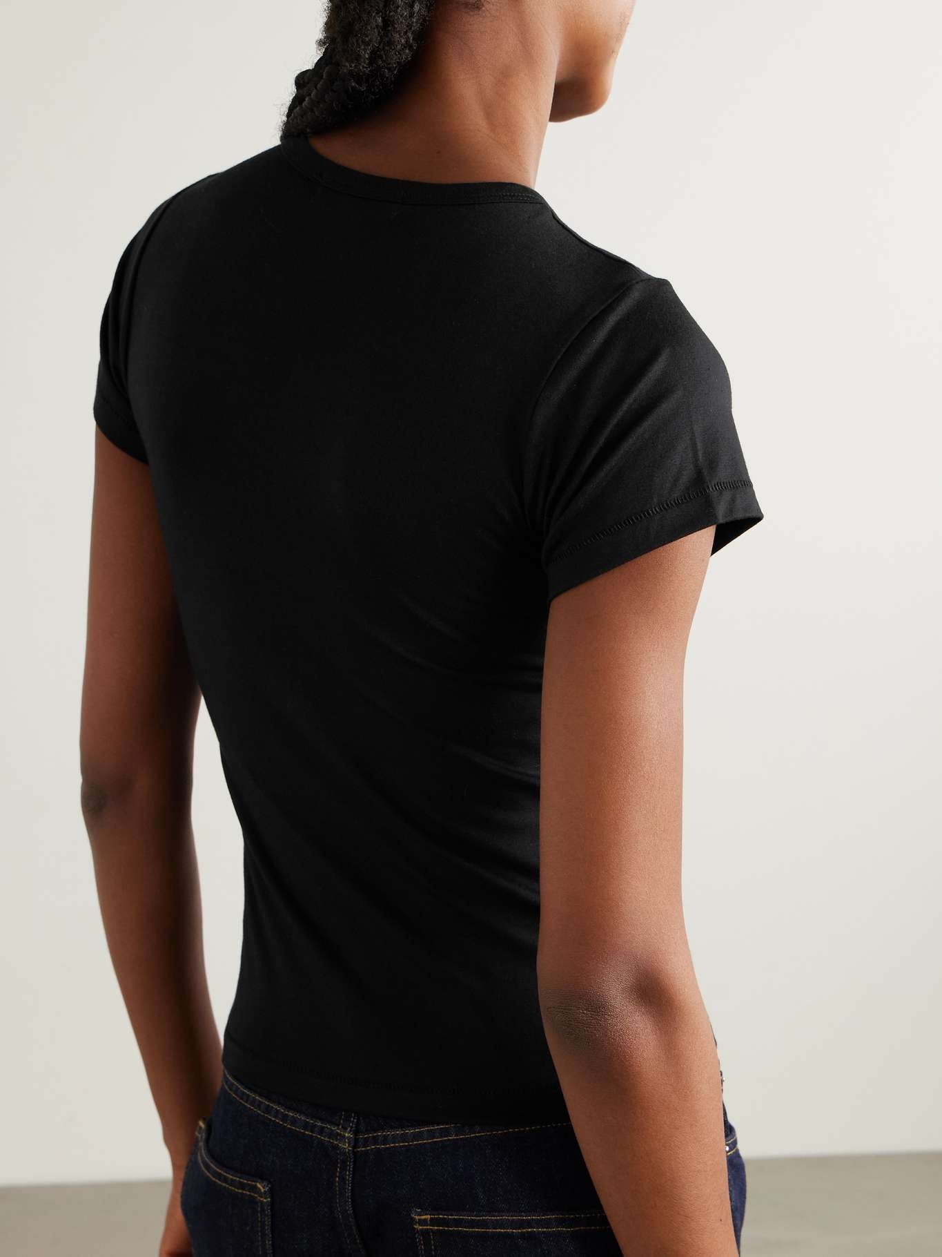 Stretch-modal jersey T-shirt Black - 4