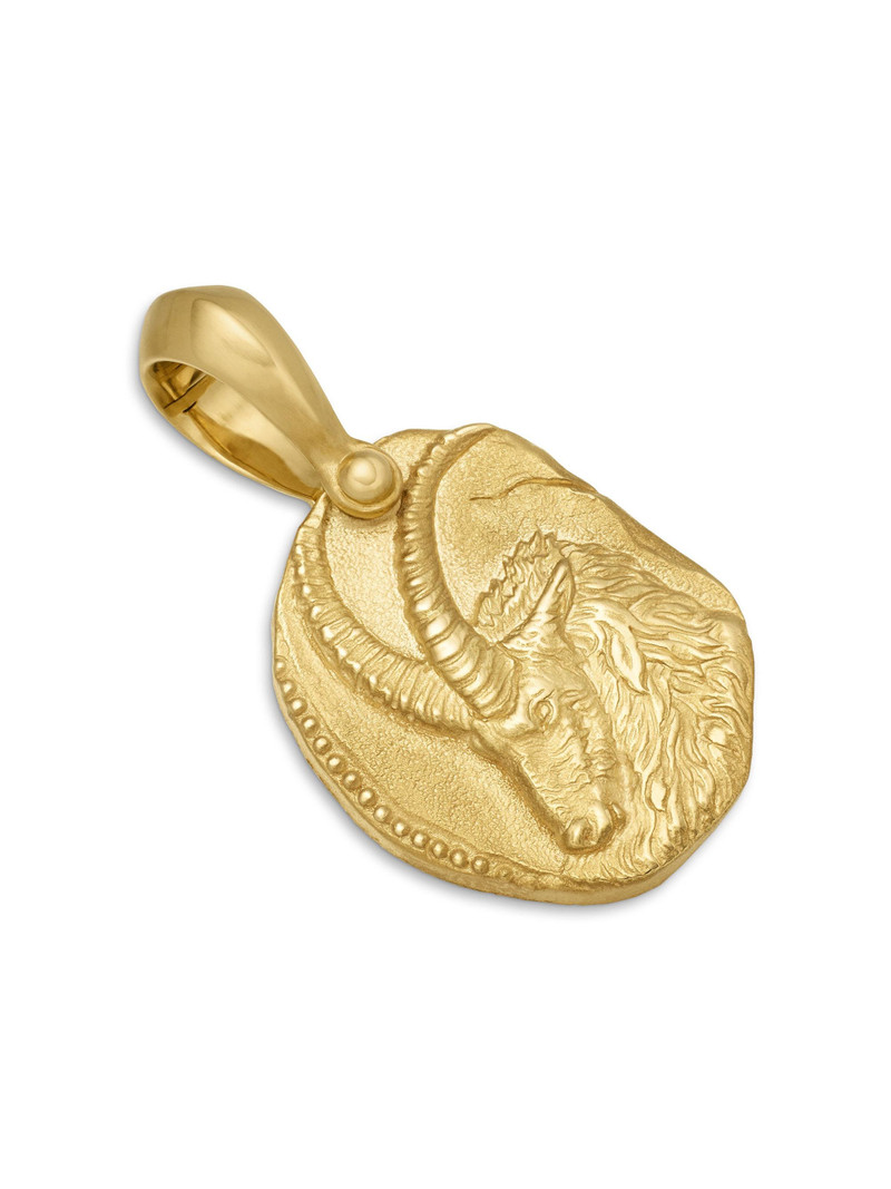 Men's Capricorn Amulet in 18K Yellow Gold, 27MM - Gold 3
