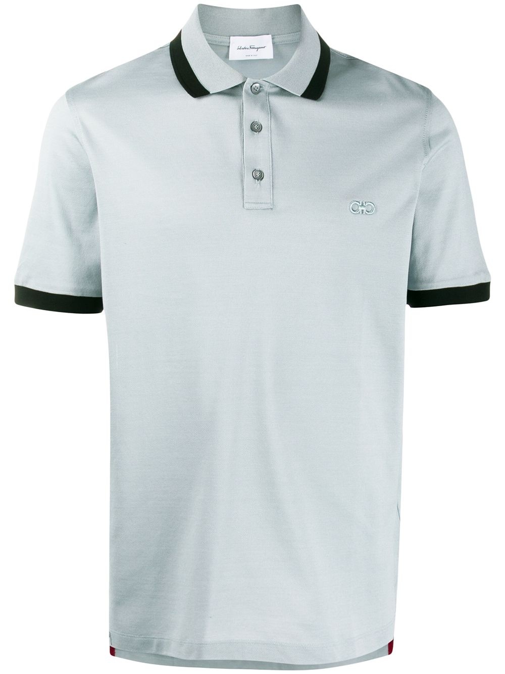 contrast trim polo shirt - 1