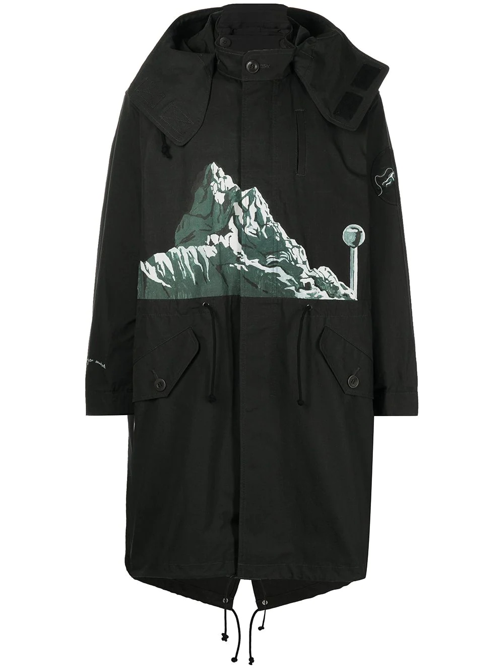 graphic-print cotton parka - 1