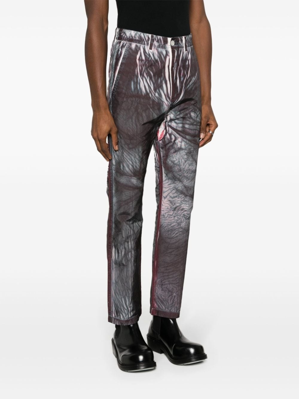 abstract-print drop-crotch trousers - 3