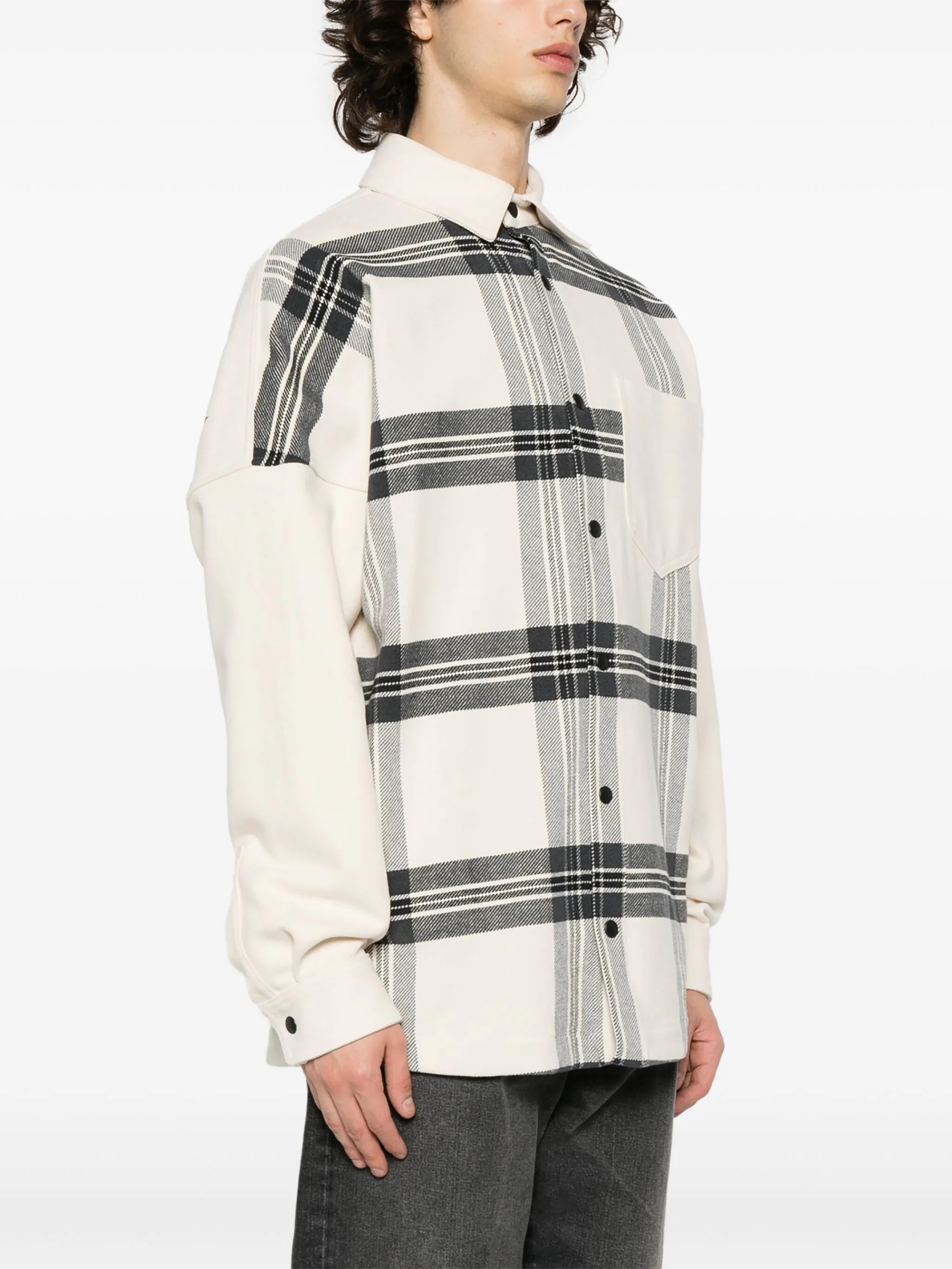 PALM ANGELS Men Back Logo Check Overshirt - 1