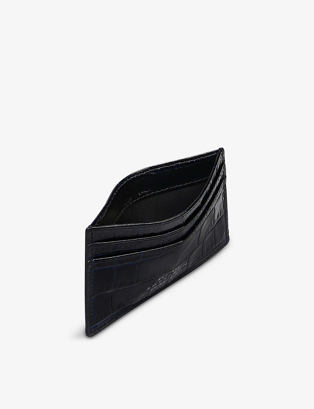 Mara croc-embossed leather cardholder - 2