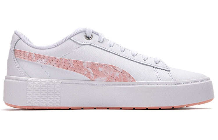 (WMNS) PUMA Smash Platform V2 Untamed Su Shoes For White/Pink 368885-01 - 2