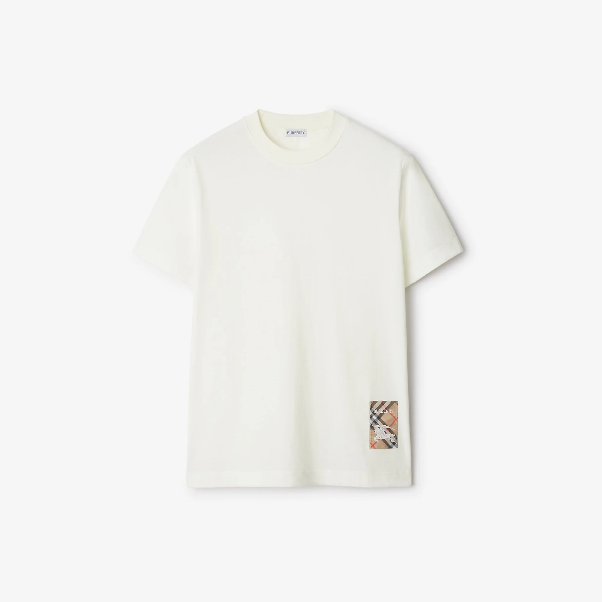 Check Label Cotton T-shirt - 1