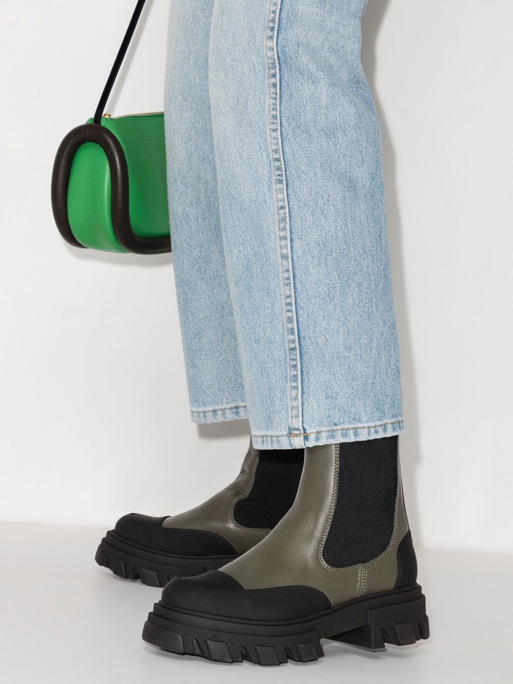 polished-finish ridged-sole boots - 3