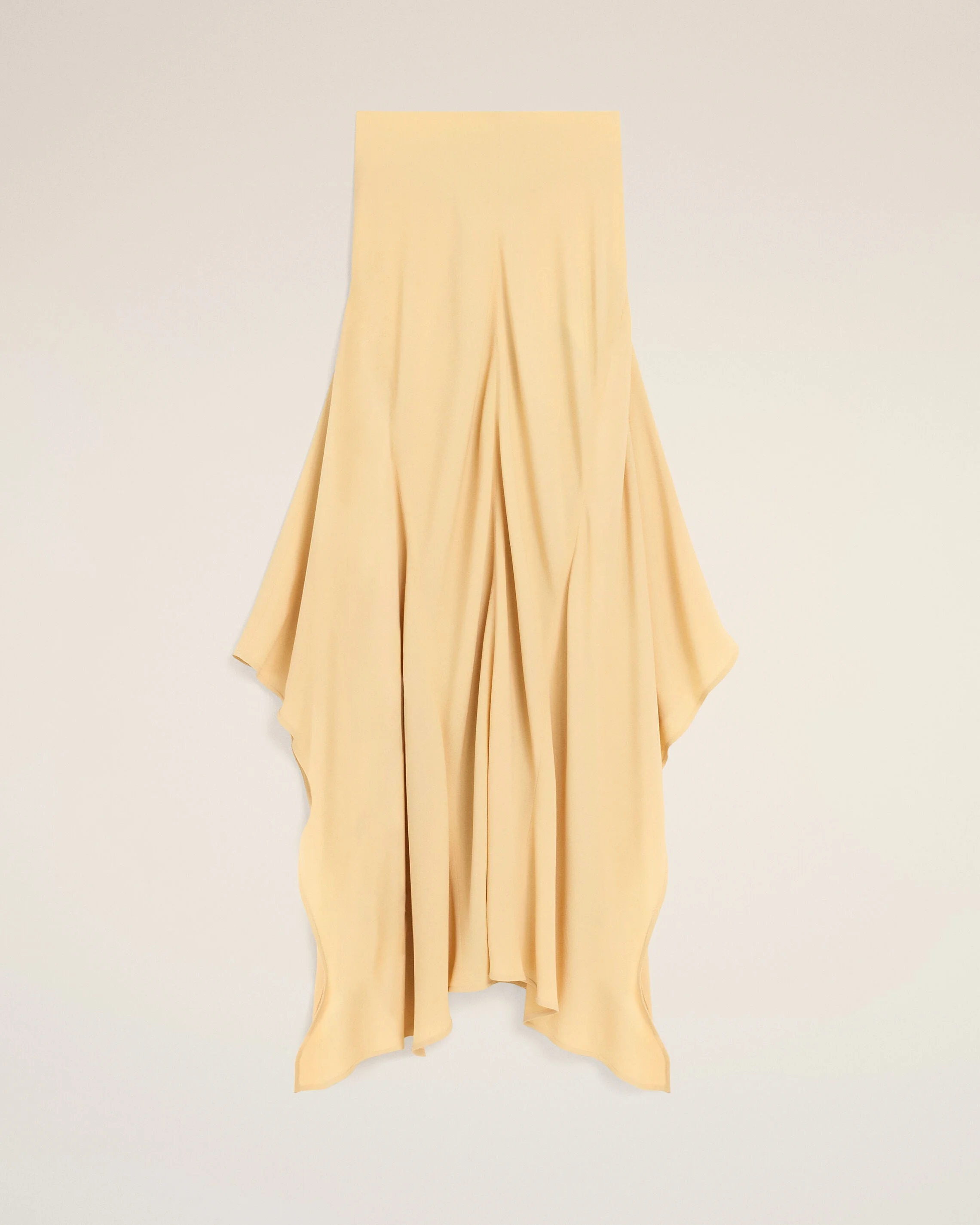 YELLOW MAXI FLARED BLENDED SILK SKIRT - 1