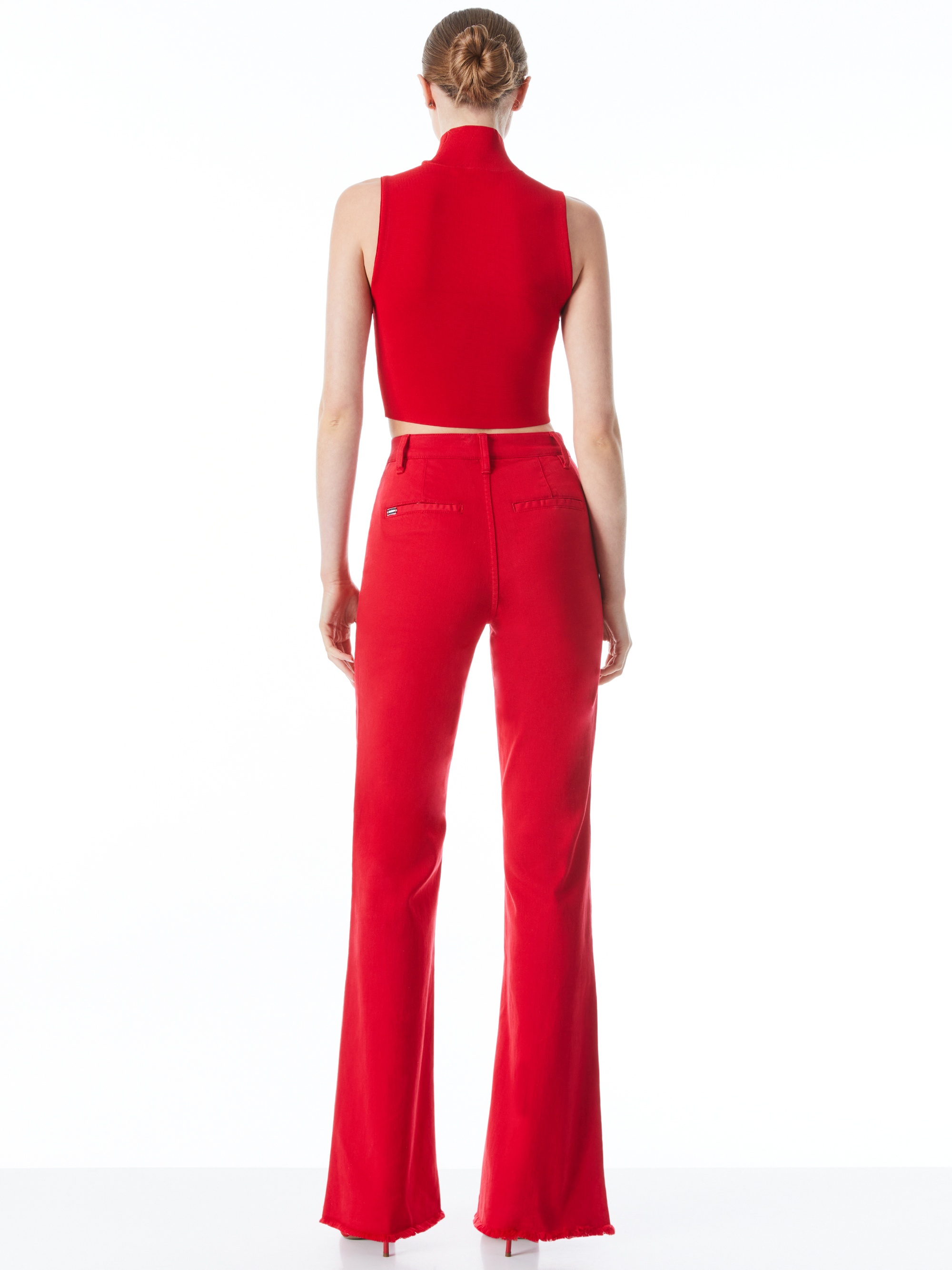 DARINA MOCK NECK FITTED CROPPED TANK - 3