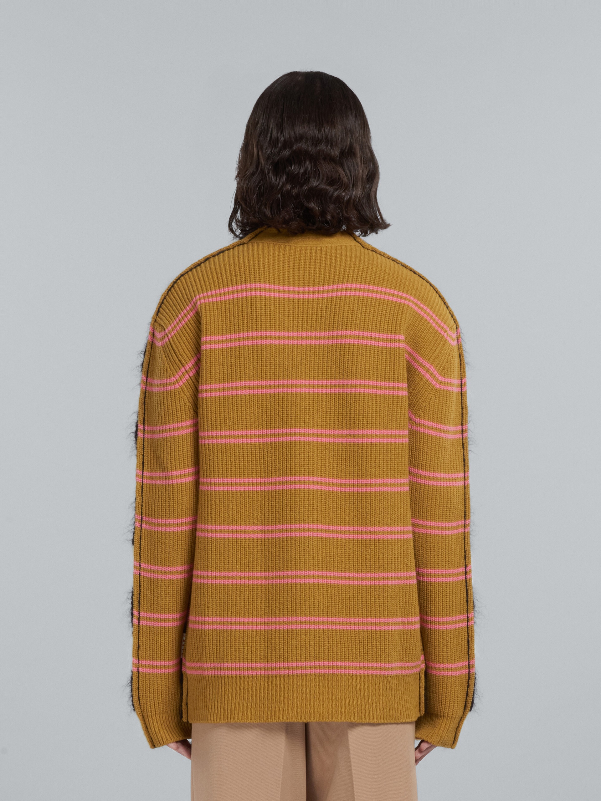 MOHAIR AND WOOL CARDIGAN WITH MULTICOLOUR STRIPES - 3