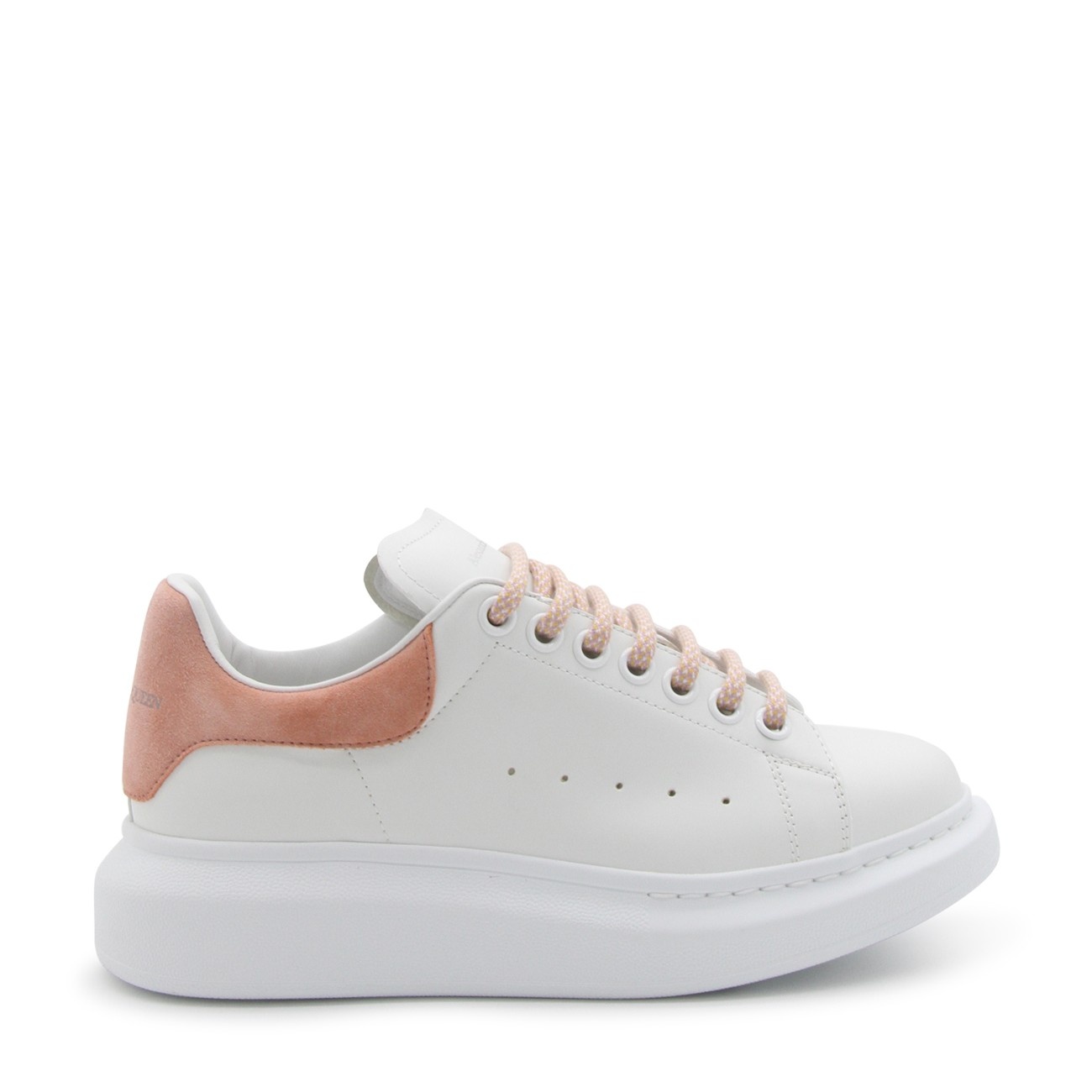 white and clay leather oversized sneakers - 1