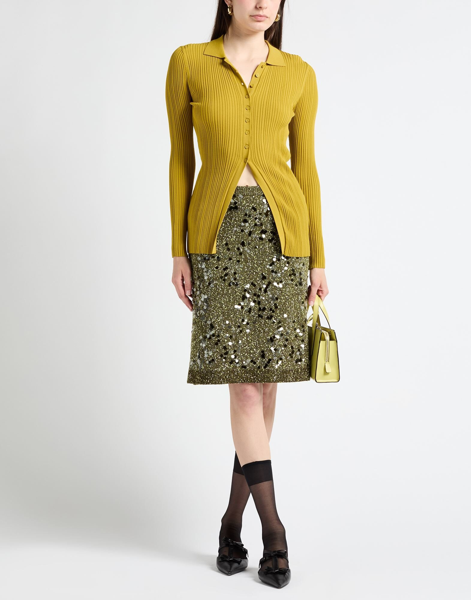Military green Women's Midi Skirt - 3